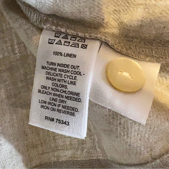 Christian Siriano Gold 100% Linen Tie Front Lagenlook Sleeveless Top - Picture 5 of 6